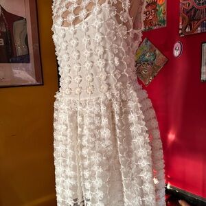 Just Me Ivory Lace Floral Dress